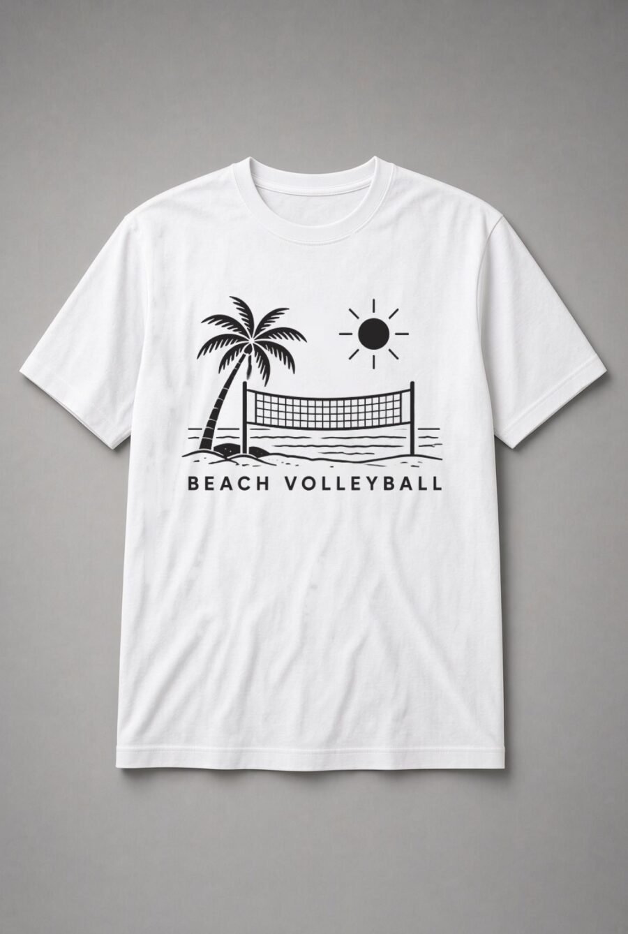 Beach Volleyball Palm And Net Unisex T-Shirt - White