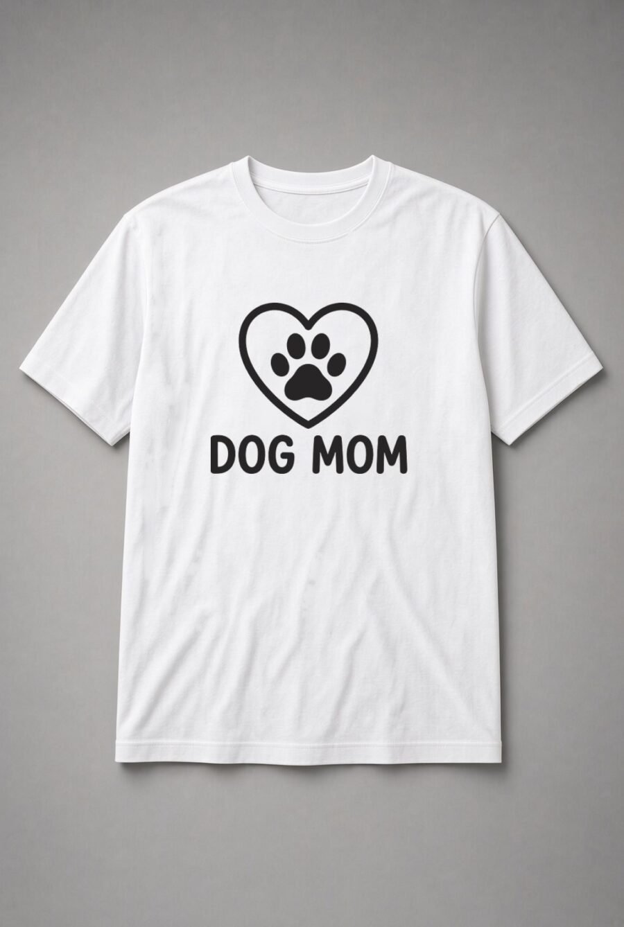 Dog Mom Paw Heart Unisex T-Shirt - White