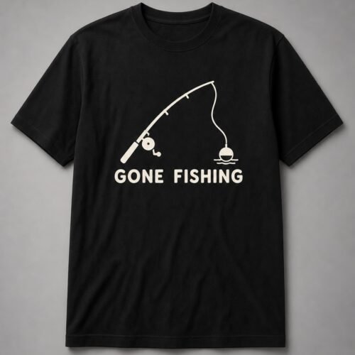 Gone Fishing Rod And Bobber Unisex T-Shirt - Black