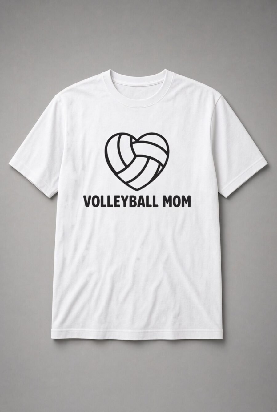 Volleyball Mom Heart Unisex T-Shirt - White